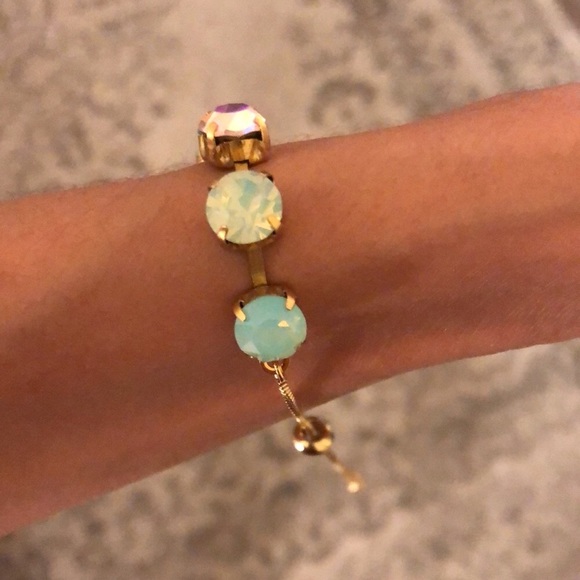 Aqua Aurora Borealis Crystal Bracelet - Picture 10 of 16